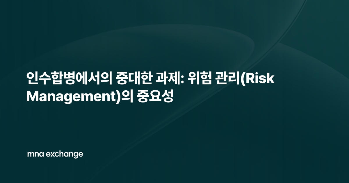 인수합병에서의 중대한 과제: 위험 관리(Risk Management)의 중요성