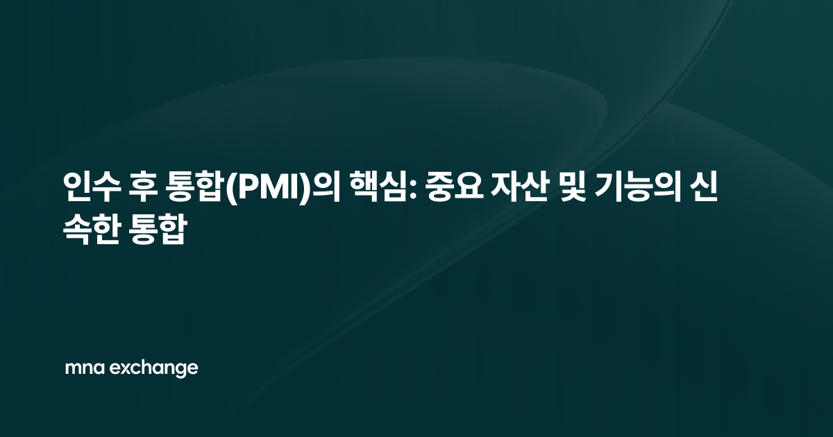 인수 후 통합(PMI)의 핵심: 중요 자산 및 기능의 신속한 통합