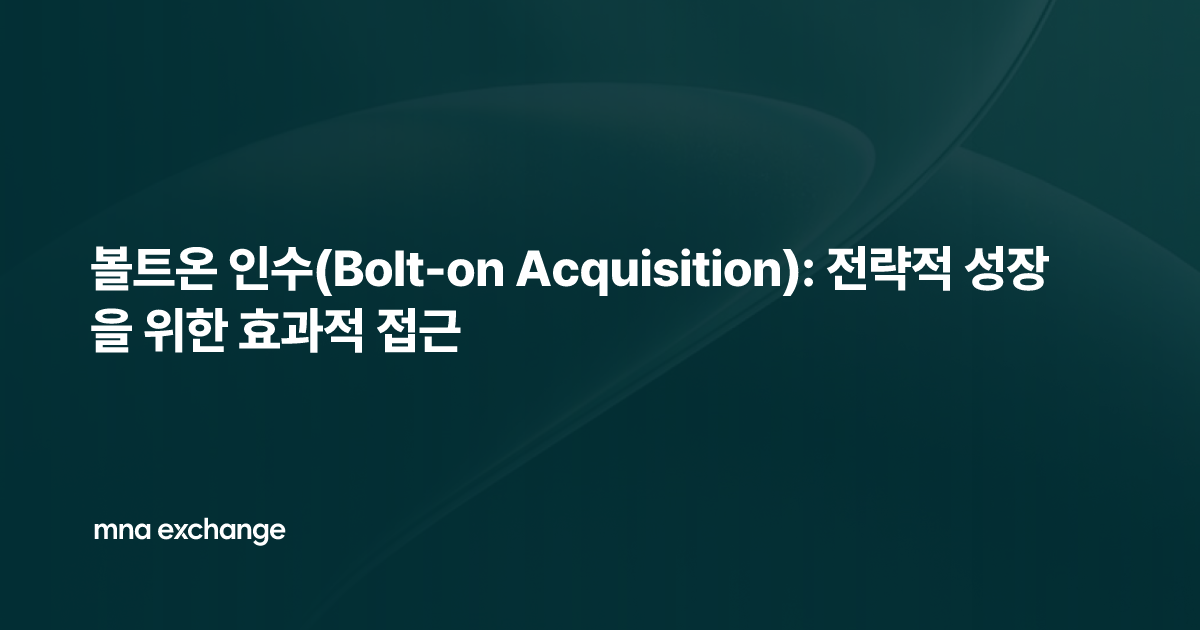볼트온 인수(Bolt-on Acquisition): 전략적 성장을 위한 효과적 접근