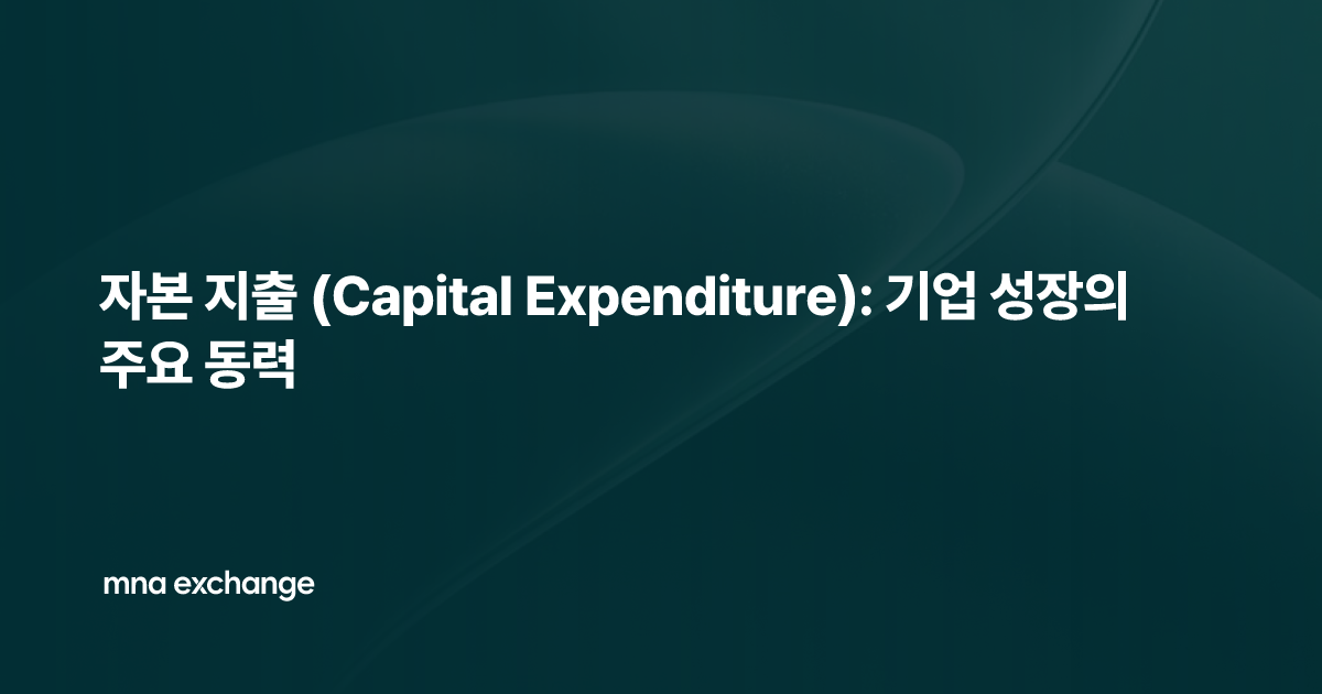 자본 지출 (Capital Expenditure): 기업 성장의 주요 동력