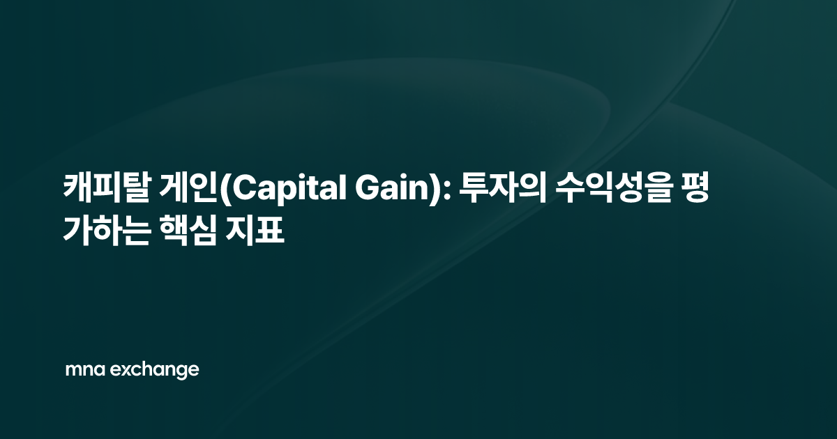 캐피탈 게인(Capital Gain): 투자의 수익성을 평가하는 핵심 지표