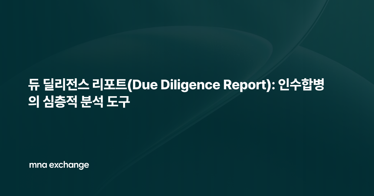 듀 딜리전스 리포트(Due Diligence Report): 인수합병의 심층적 분석 도구
