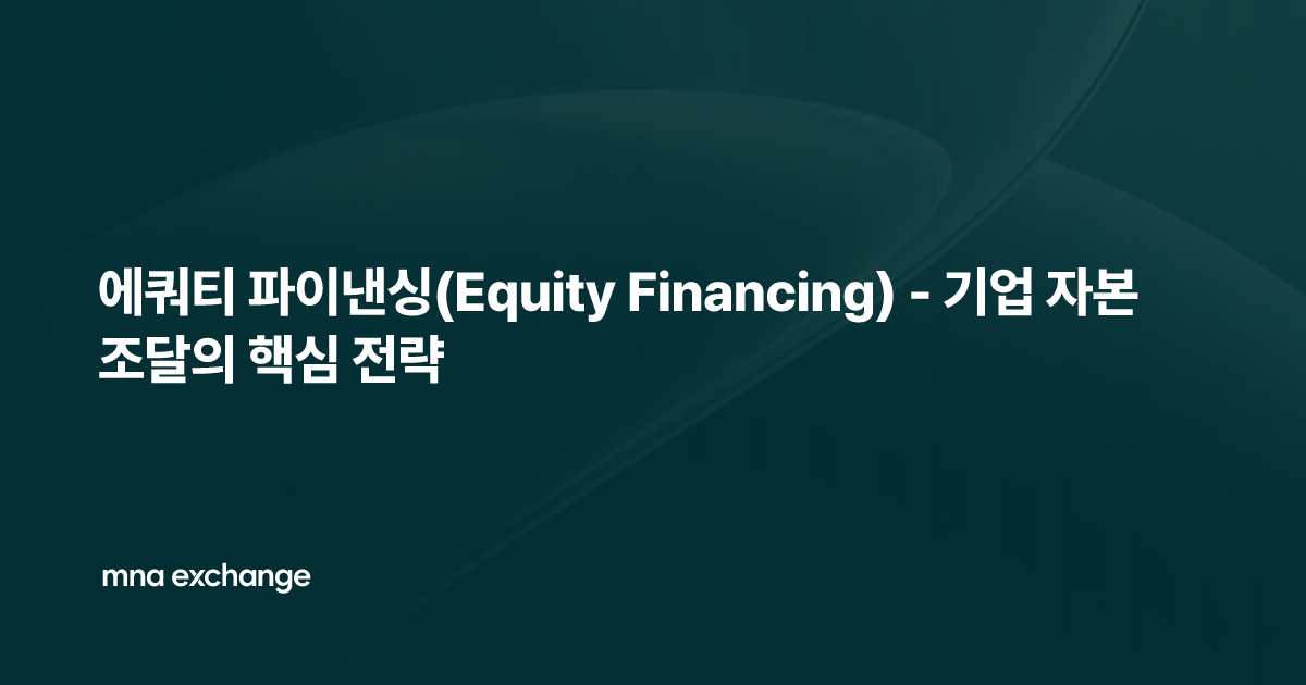 에쿼티 파이낸싱(Equity Financing) - 기업 자본 조달의 핵심 전략